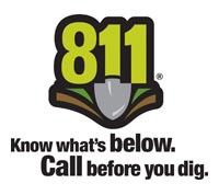 A graphic that reads - 811, know what's below, call before you dig